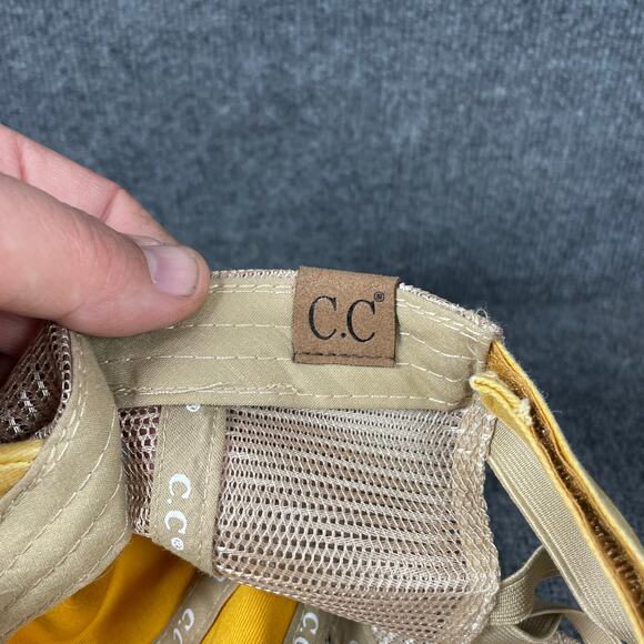 C.C. Exclusives Trucker Hat Women's One Size Fits Most Beige Distressed Stretch - Picture 5 of 9
